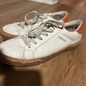 French Connection White and Brown Sneakers